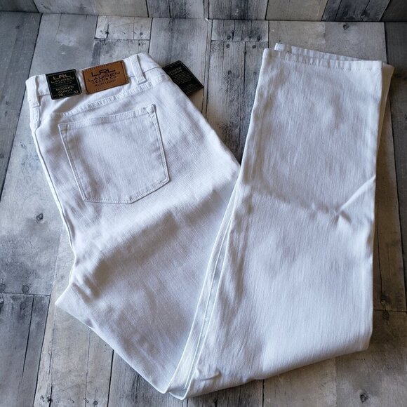 NWT - Ralph Lauren 5 Pocket Modern Curvy Slimming White Jean - Size 16W x 32L - Picture 1 of 5